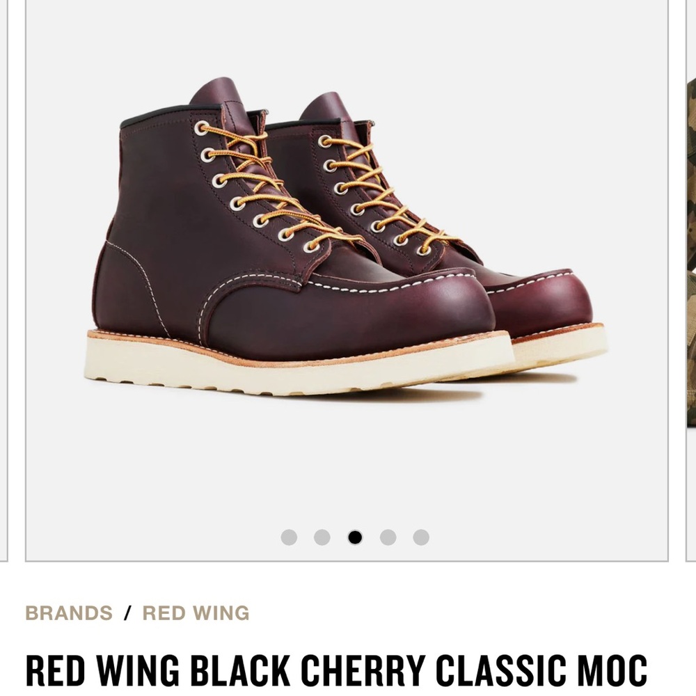 Men’s Red Wing Classic Moc Toe 8847 Boots Black Cherry Leather Size 7 worn once! - Picture 16 of 16
